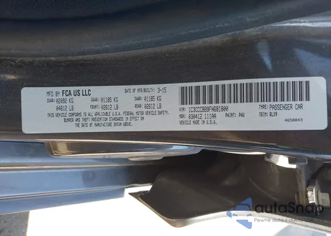 2015 Chrysler 200 S из США, поврежденный, VIN 1C3CCCBB9FN681800